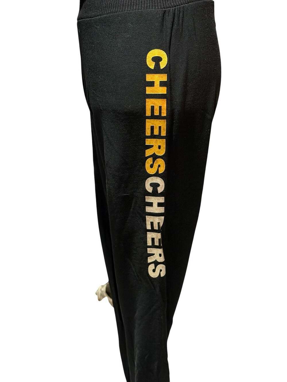 Chaser Black Jogger Sweatpants XS NWT Gold Metallic Logo Lounge Pants